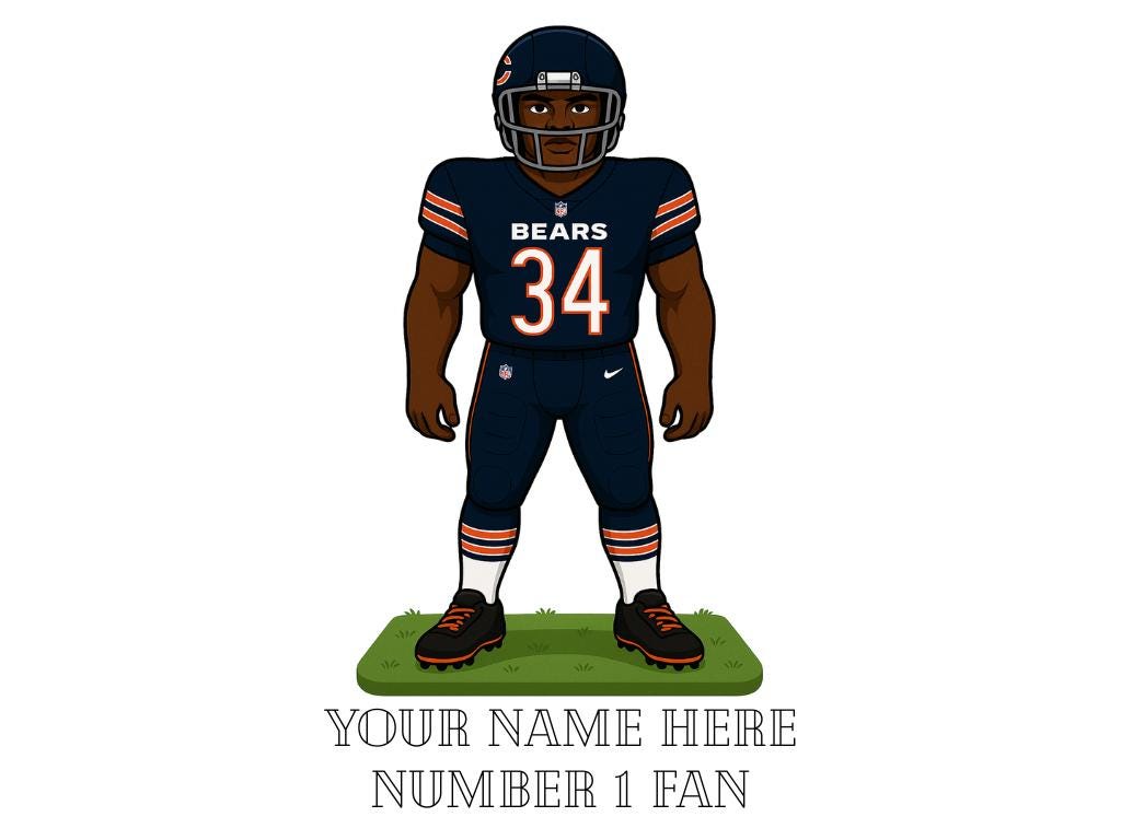 Personalised Chicago Bears inspired Mug: Custom Name NFL Gift