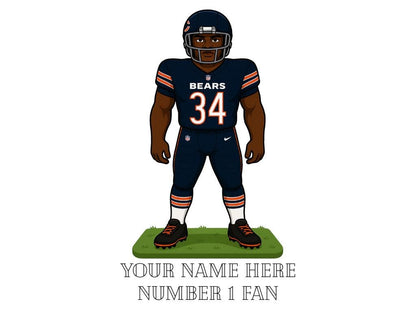 Personalised Chicago Bears inspired Mug: Custom Name NFL Gift
