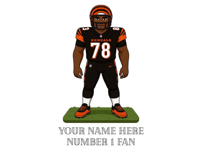 Personalised Cincinnati Bengals inspired Mug: Custom Name NFL Gift