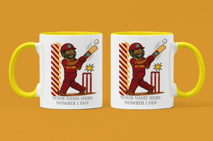 Personalized West Indies Cricket Mug, T20 Fan Gift