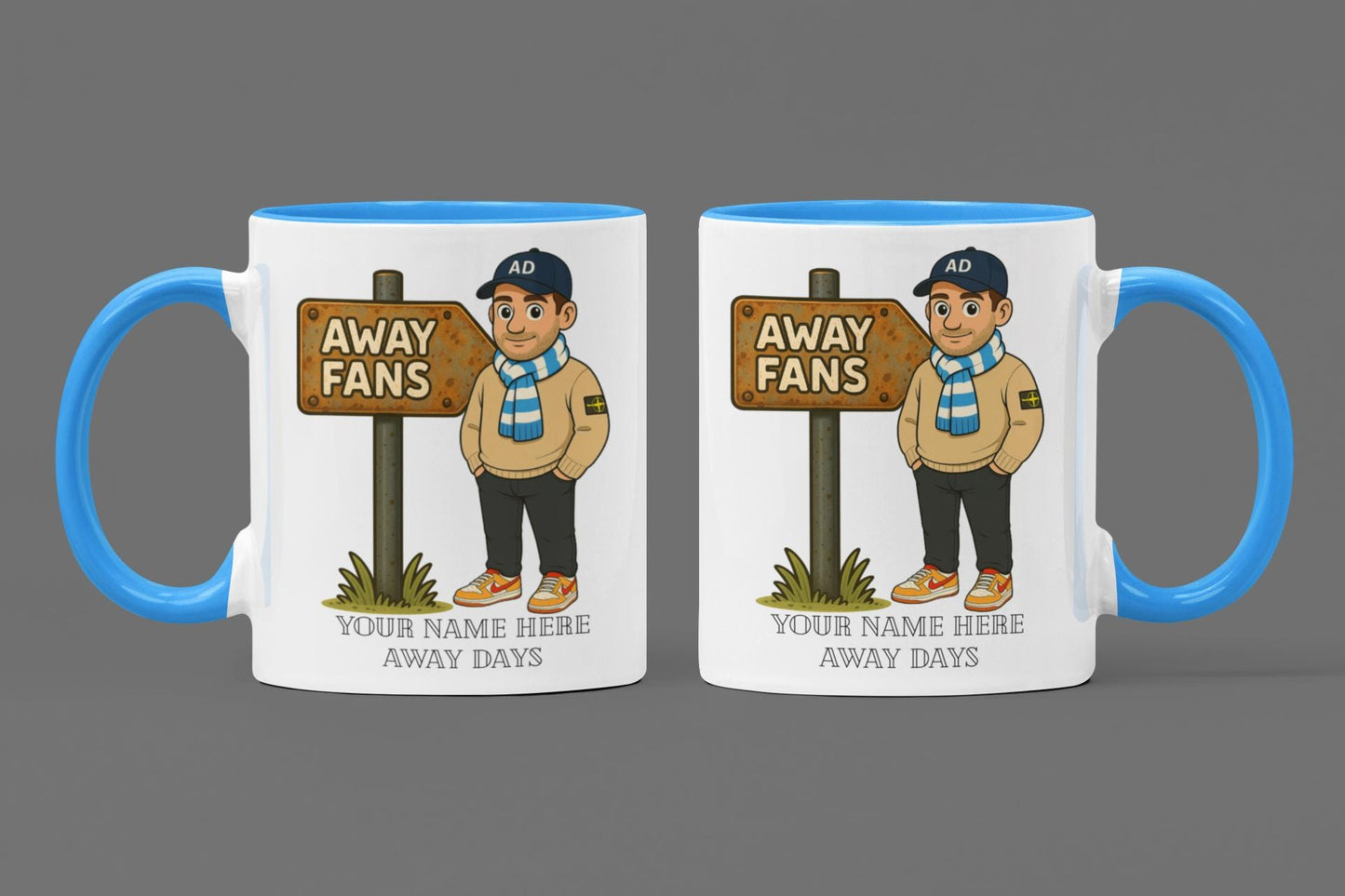 Personalized Football Fan Mug: Away Days Ceramic Gift