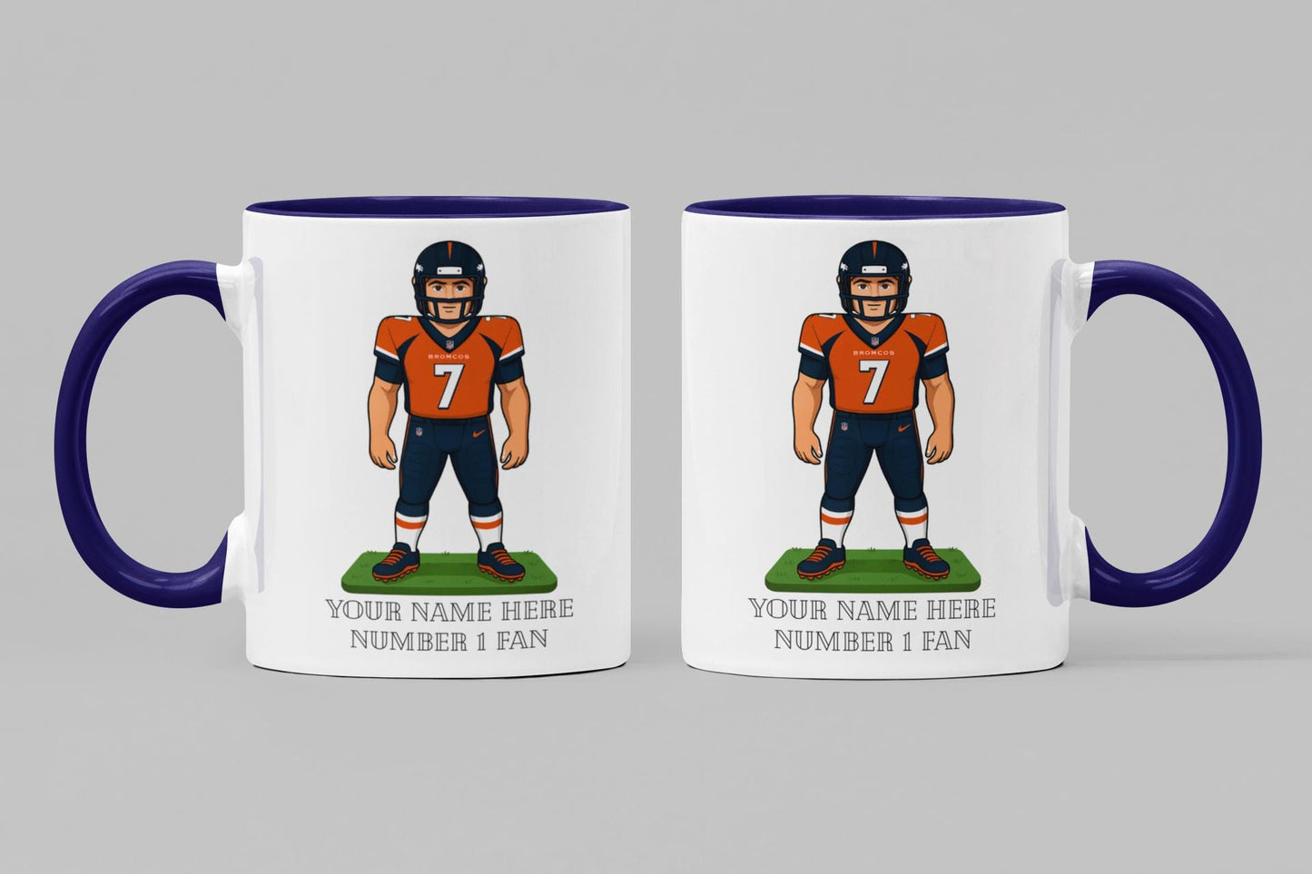 Personalised Denver Broncos inspired Mug: Custom Name NFL Gift
