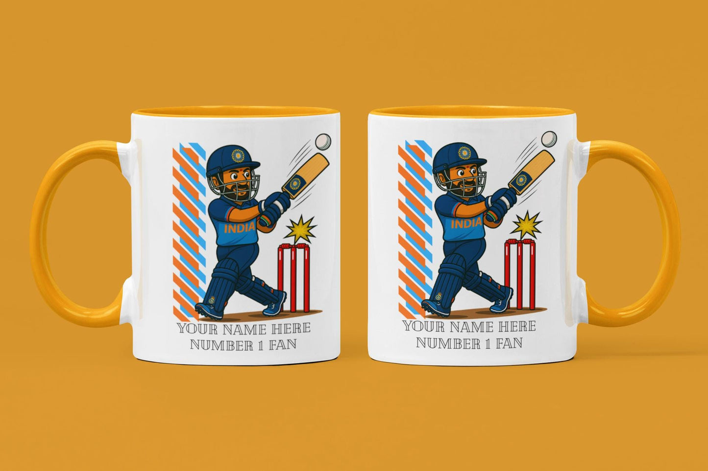 Personalized India Cricket Ceramic Mug, T20 Fan Gift