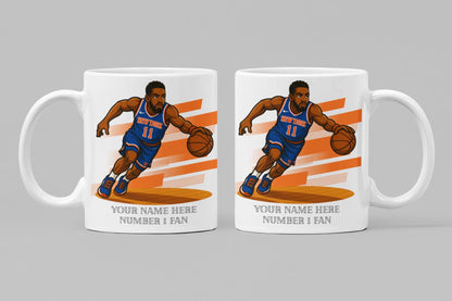 Personalised New York Knicks inspired Mug: Custom Name NBA Gift