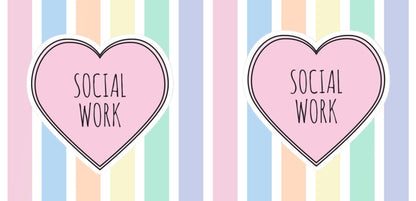 Social Work Mug: Multi-Stripe Design, 11oz Ceramic Coffee Cup