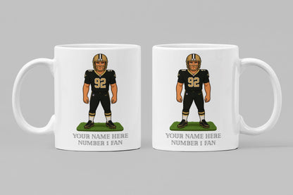 Personalized New Orleans Saints Inspired Mug: Custom Name NFL Gift