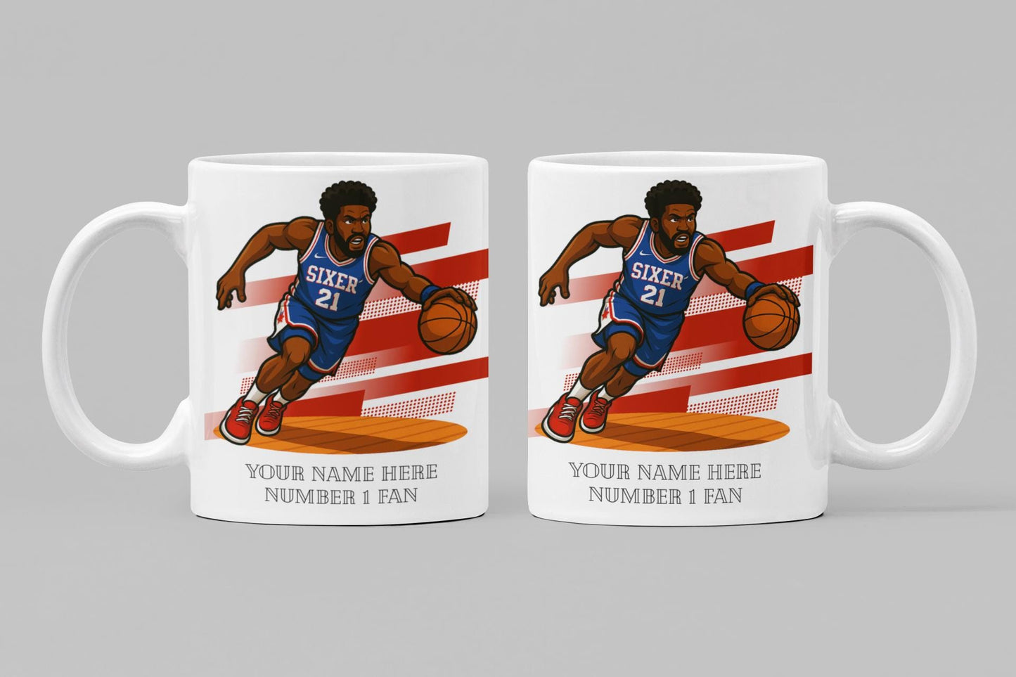 Personalised Philadelphia 76ers inspired Mug: Custom Name NBA Gift