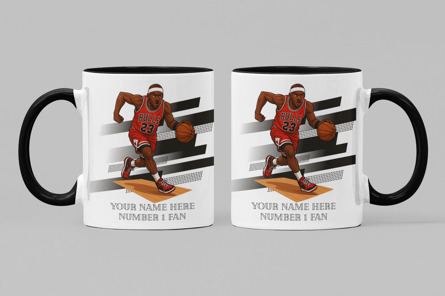 Personalised Chicago Bulls inspired Mug: Custom Name NBA Gift
