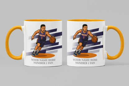 Personalised Phoenix Suns inspired Mug: Custom Name NBA Gift
