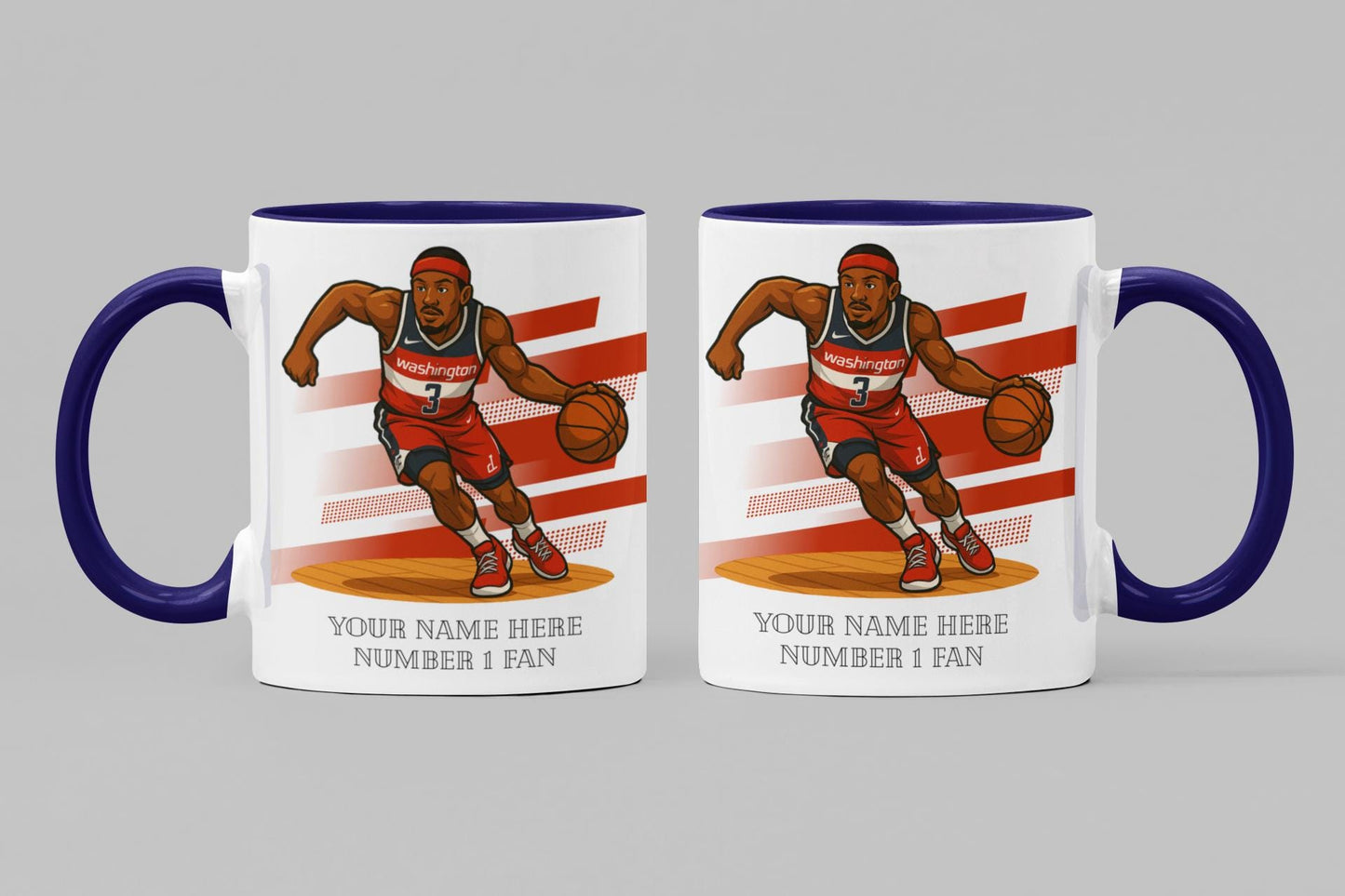 Personalised Washington Wizard inspired Mug: Custom Name NBA Gift