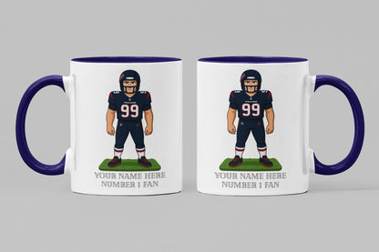 Personalised Houston Texans inspired Mug: Custom Name NFL Gift