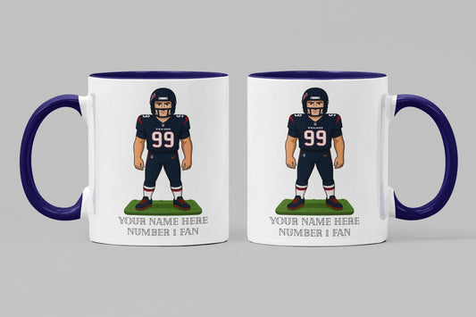 Personalised Houston Texans inspired Mug: Custom Name NFL Gift