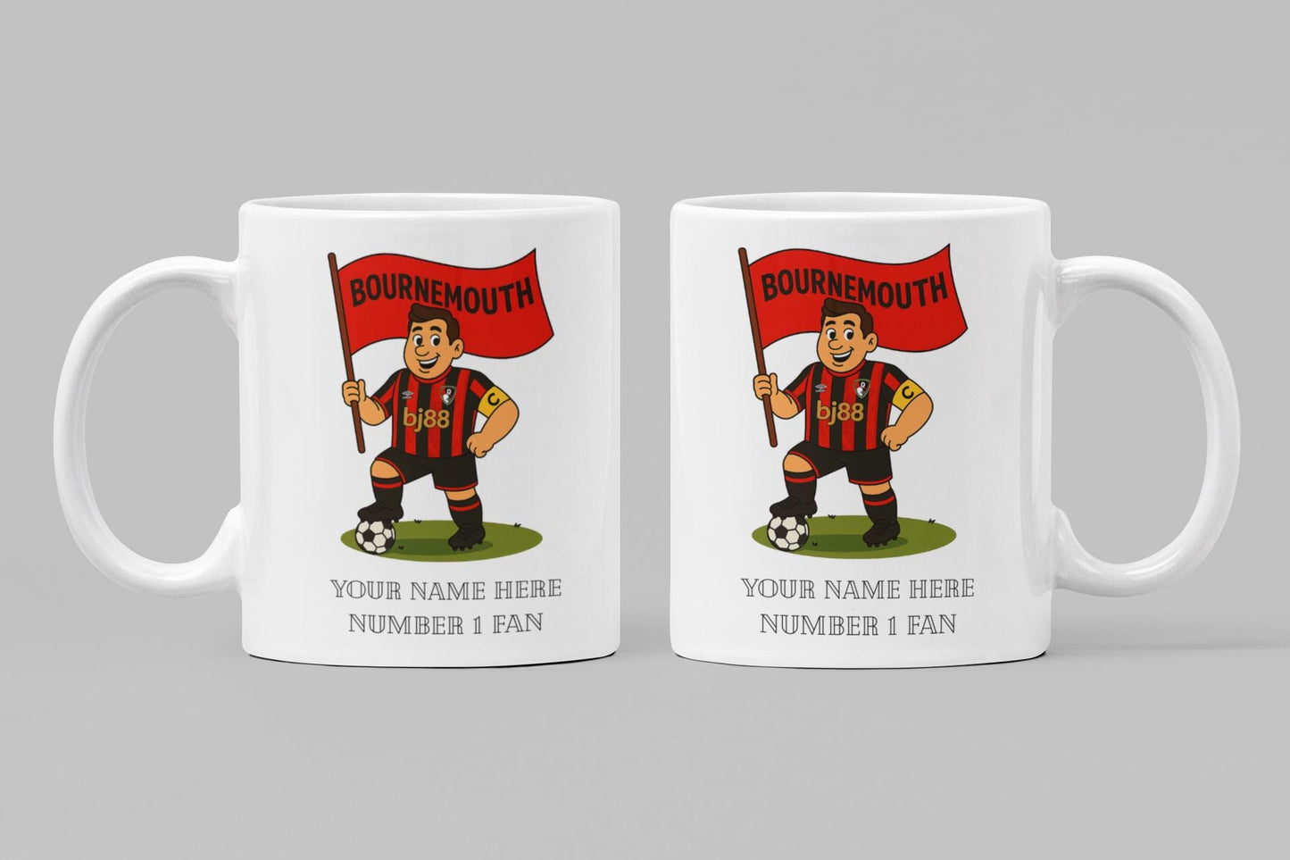 Personalised Bournemouth Ceramic Mug: Custom Football Gift