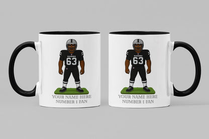 Personalised Las Vegas Raiders inspired Mug: Custom Name NFL Gift