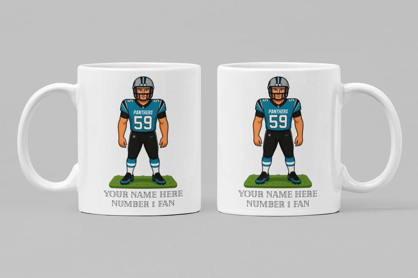Personalised Carolina Panthers inspired Mug: Custom Name NFL Gift