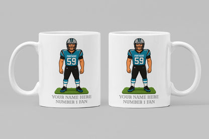 Personalised Carolina Panthers inspired Mug: Custom Name NFL Gift