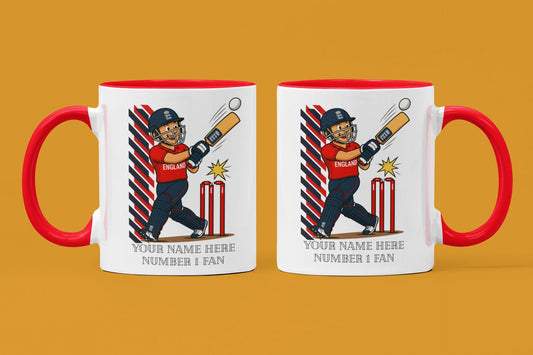 Personalized England Cricket Mug, T20 Fan Gift