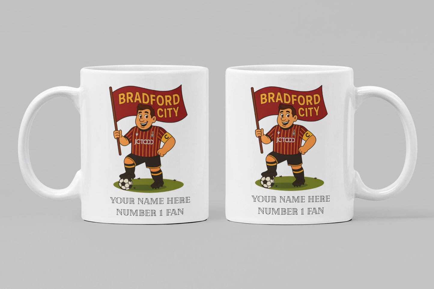 Personalised Bradford Ceramic Mug: Custom Football Gift