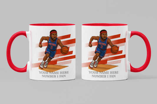 Personalised Detroit Pistons inspired Mug: Custom Name NBA Gift