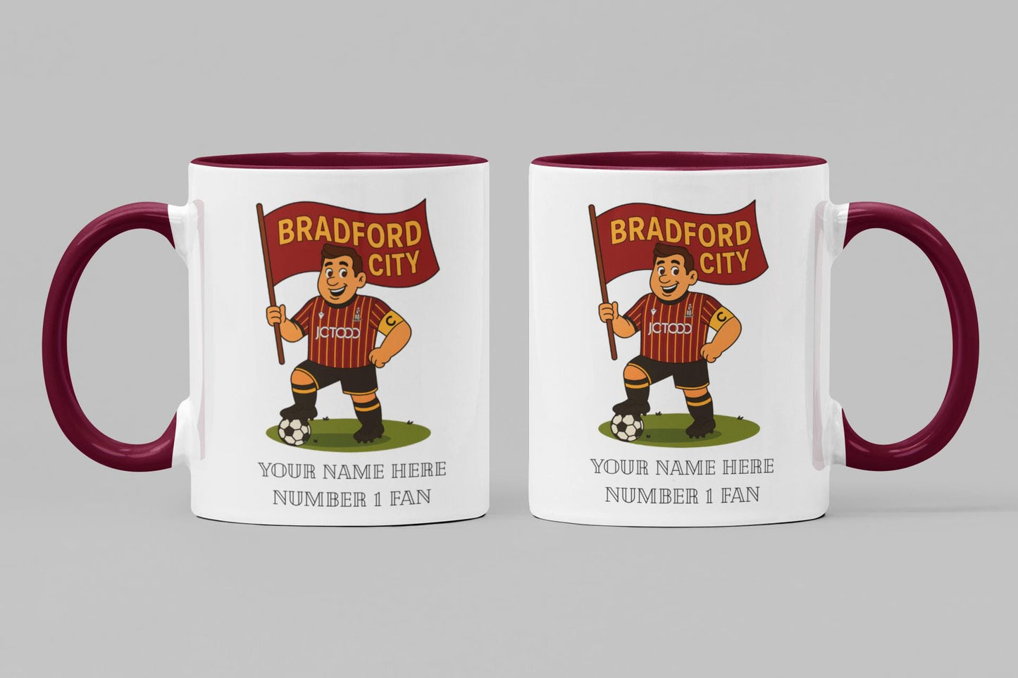 Personalised Bradford Ceramic Mug: Custom Football Gift