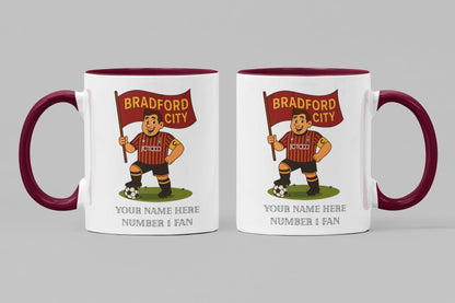 Personalised Bradford Ceramic Mug: Custom Football Gift