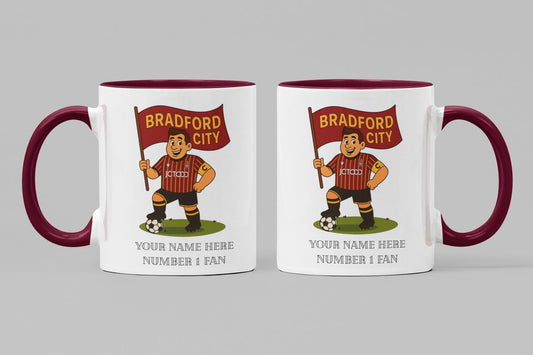 Personalised Bradford Ceramic Mug: Custom Football Gift