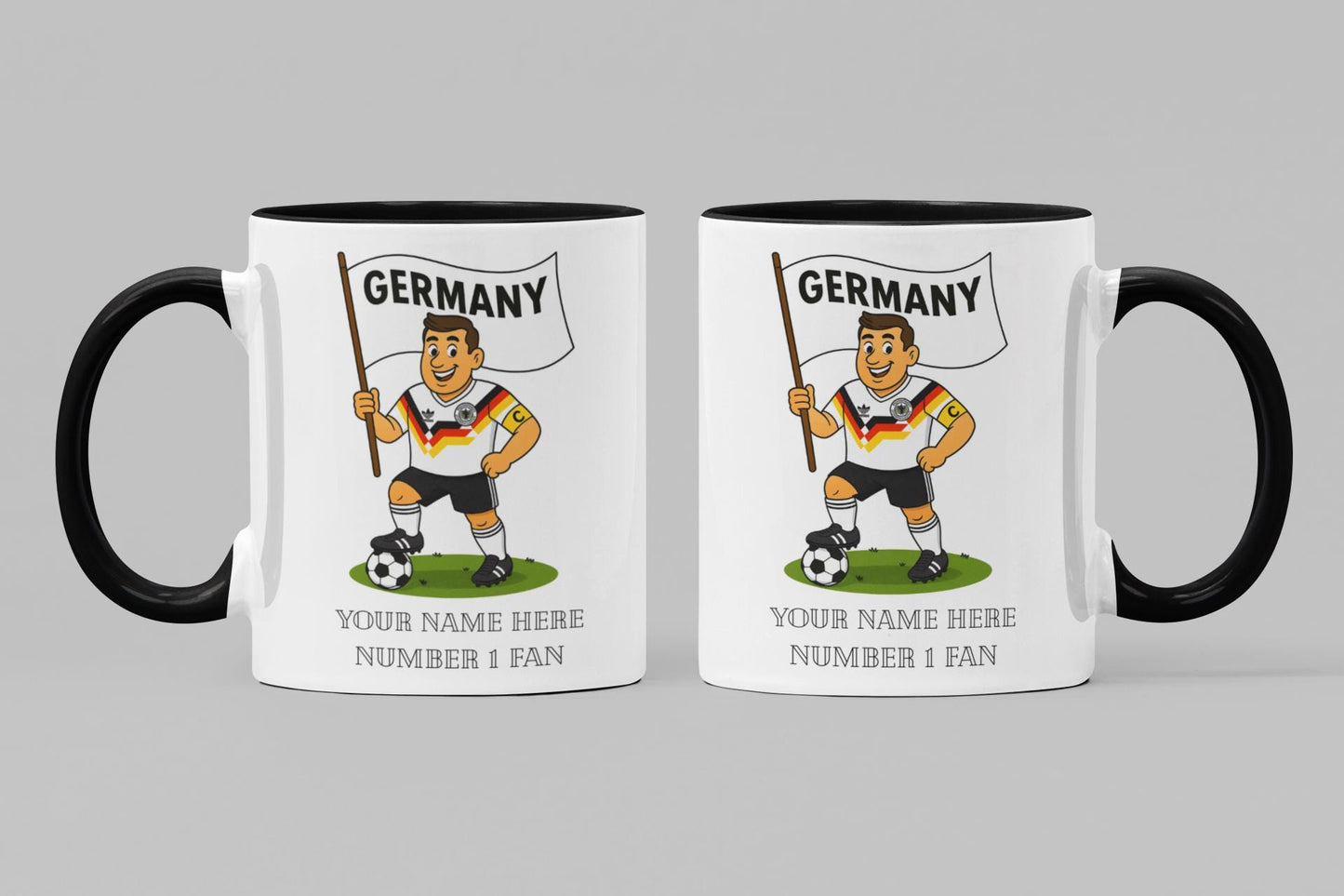 Personalised Germany Football Mug: Custom Fan Gift, Two Colours