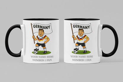 Personalised Germany Football Mug: Custom Fan Gift, Two Colours