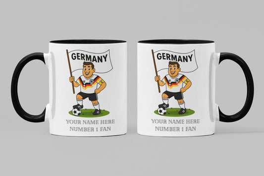 Personalised Germany Football Mug: Custom Fan Gift, Two Colours