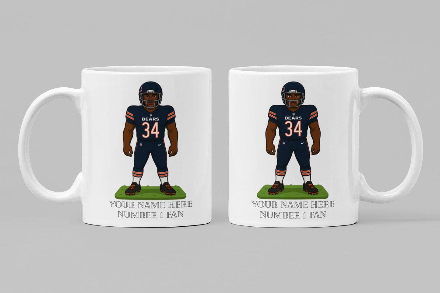 Personalised Chicago Bears inspired Mug: Custom Name NFL Gift