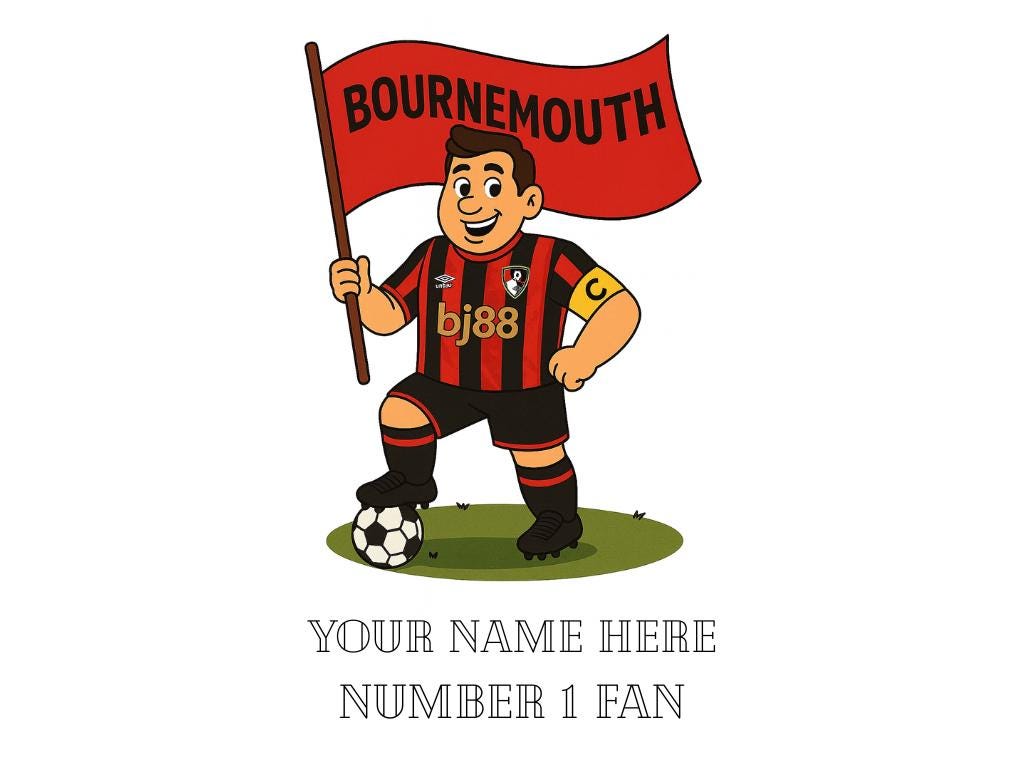 Personalised Bournemouth Ceramic Mug: Custom Football Gift