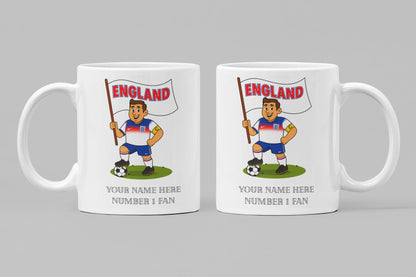 Personalised England Ceramic Mug: Custom Football Gift