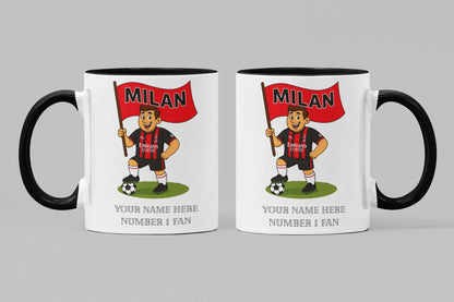Personalised AC Milan FC Ceramic Mug: Custom Football Gift