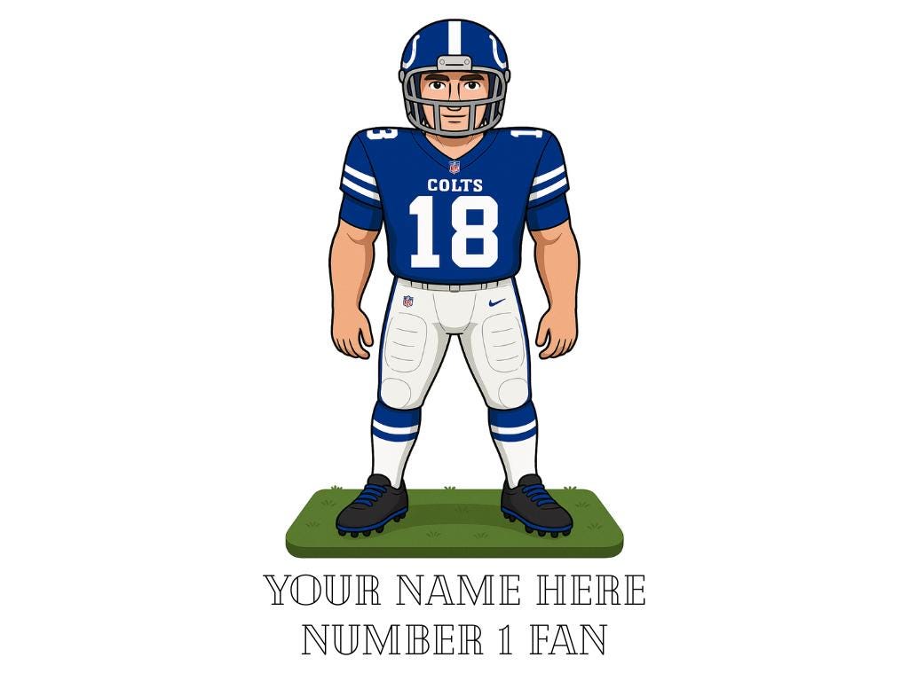 Personalised Indianapolis Colts inspired Mug: Custom Name NFL Gift