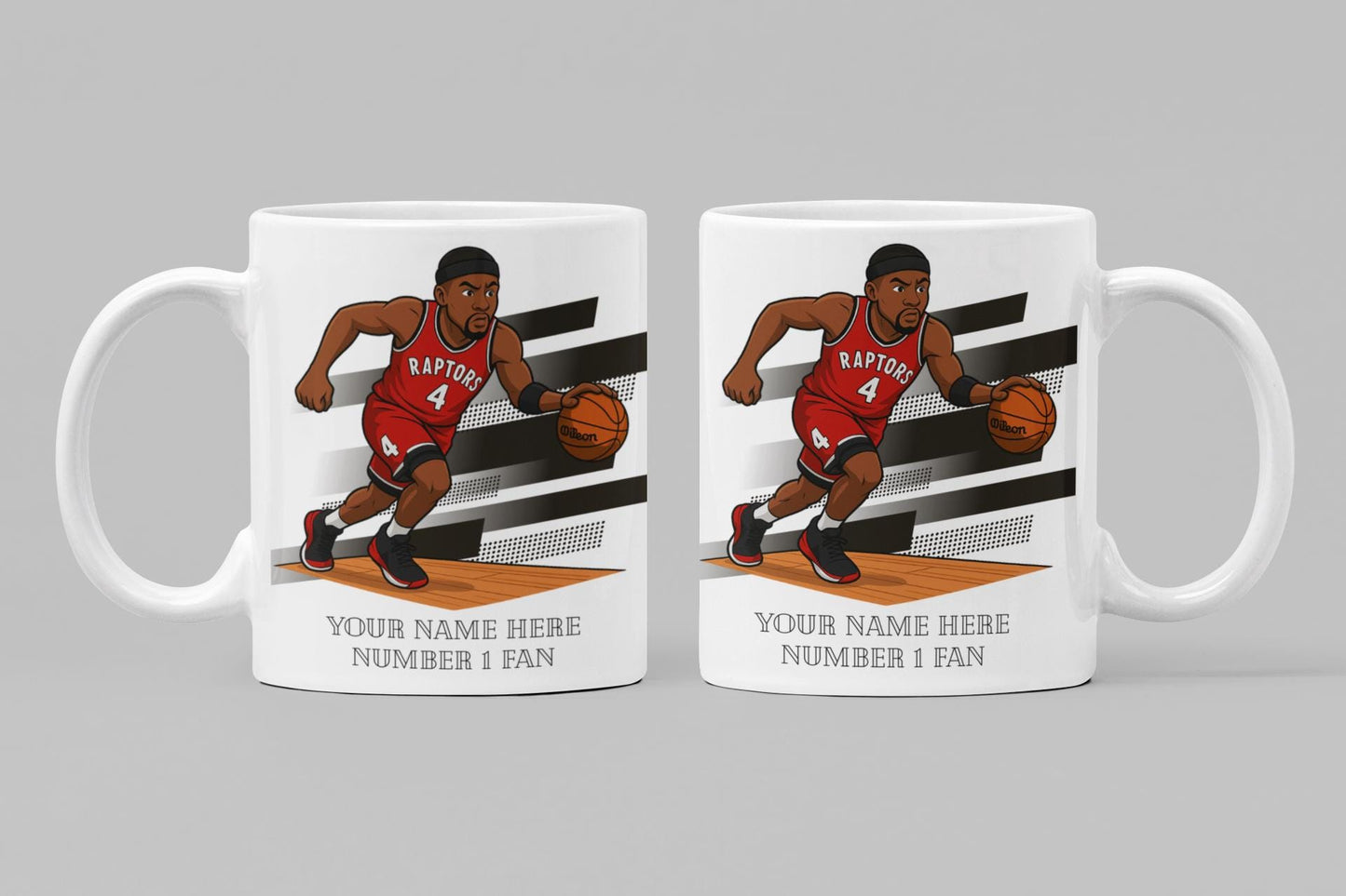 Personalised Toronto Raptors inspired Mug: Custom Name NBA Gift
