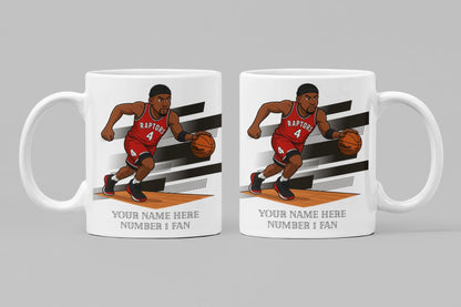 Personalised Toronto Raptors inspired Mug: Custom Name NBA Gift