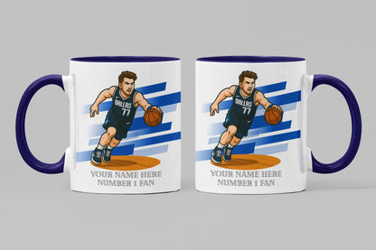 Personalised Dallas Mavericks inspired Mug: Custom Name NBA Gift