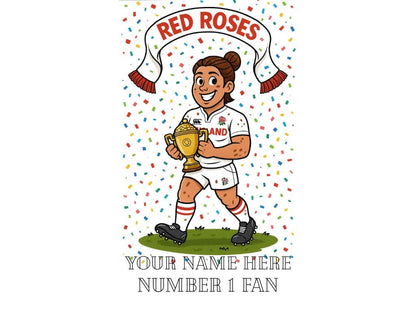 England Red Roses Inspired Rugby Mug: Custom Name 11oz Rugby World Cup Winners