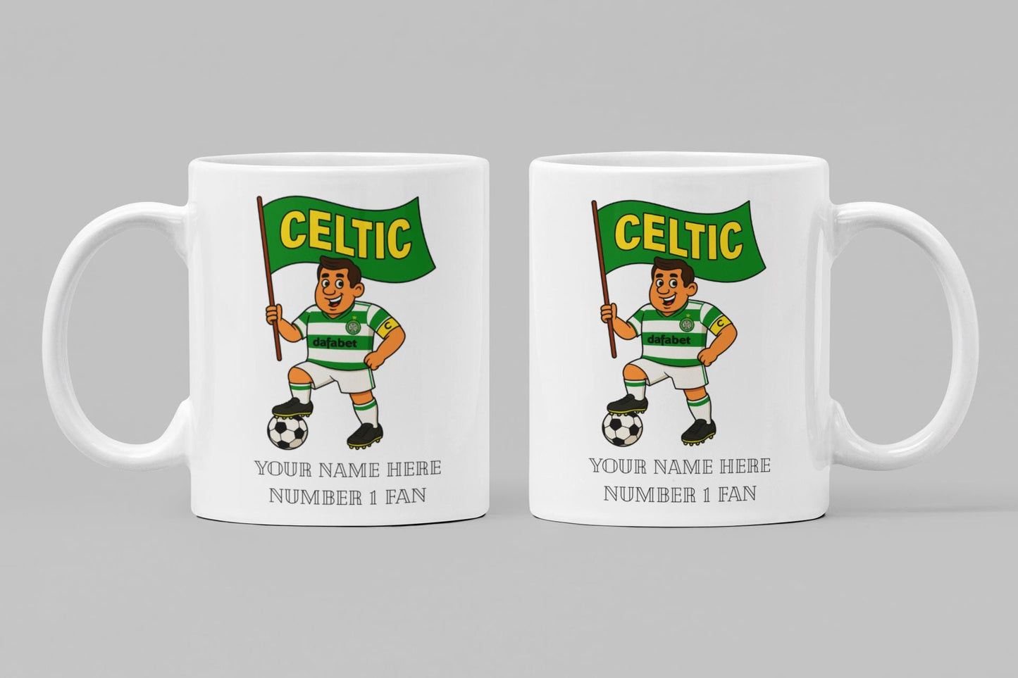 Personalised Celtic Football Mug: Custom Ceramic Gift