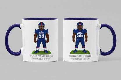 Personalized New York Giants Inspired Mug: Custom Name 11oz Ceramic Cup