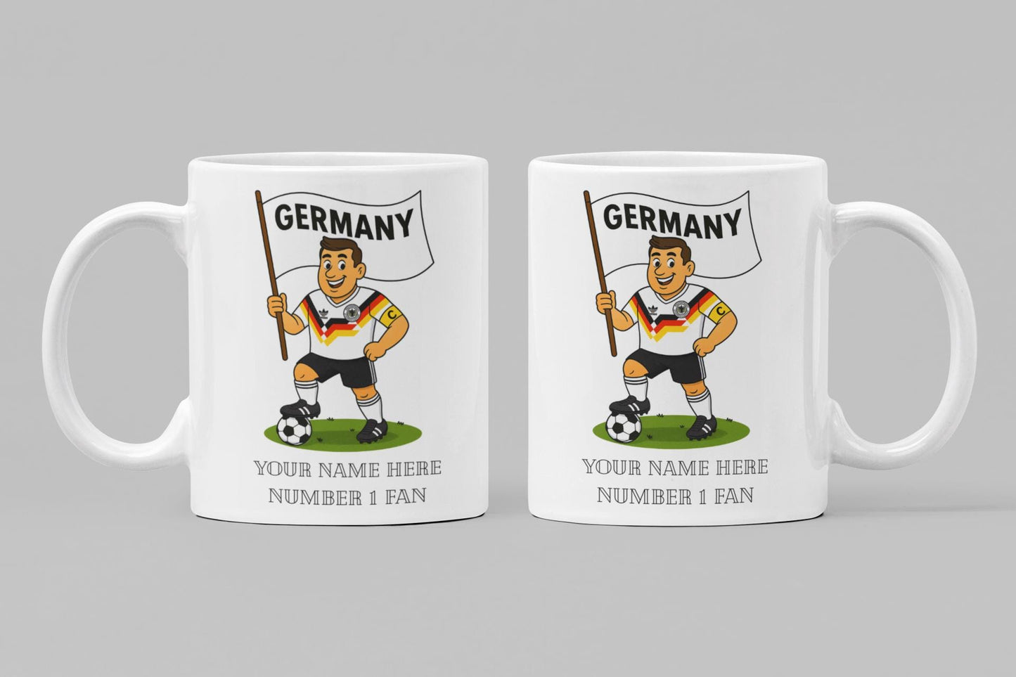 Personalised Germany Football Mug: Custom Fan Gift, Two Colours