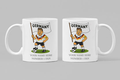 Personalised Germany Football Mug: Custom Fan Gift, Two Colours