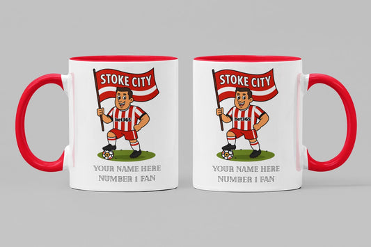 Personalised Stoke Inspired Mug: Custom Football Gift, 3 Colours