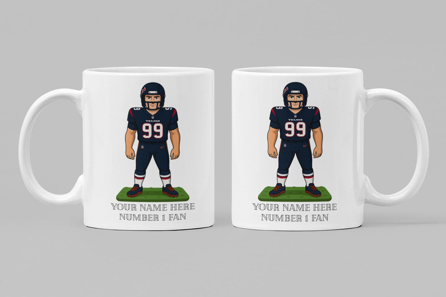 Personalised Houston Texans inspired Mug: Custom Name NFL Gift