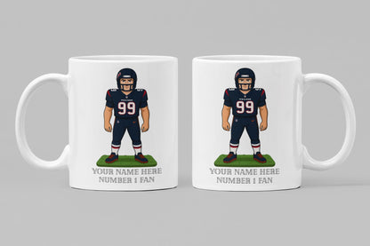 Personalised Houston Texans inspired Mug: Custom Name NFL Gift