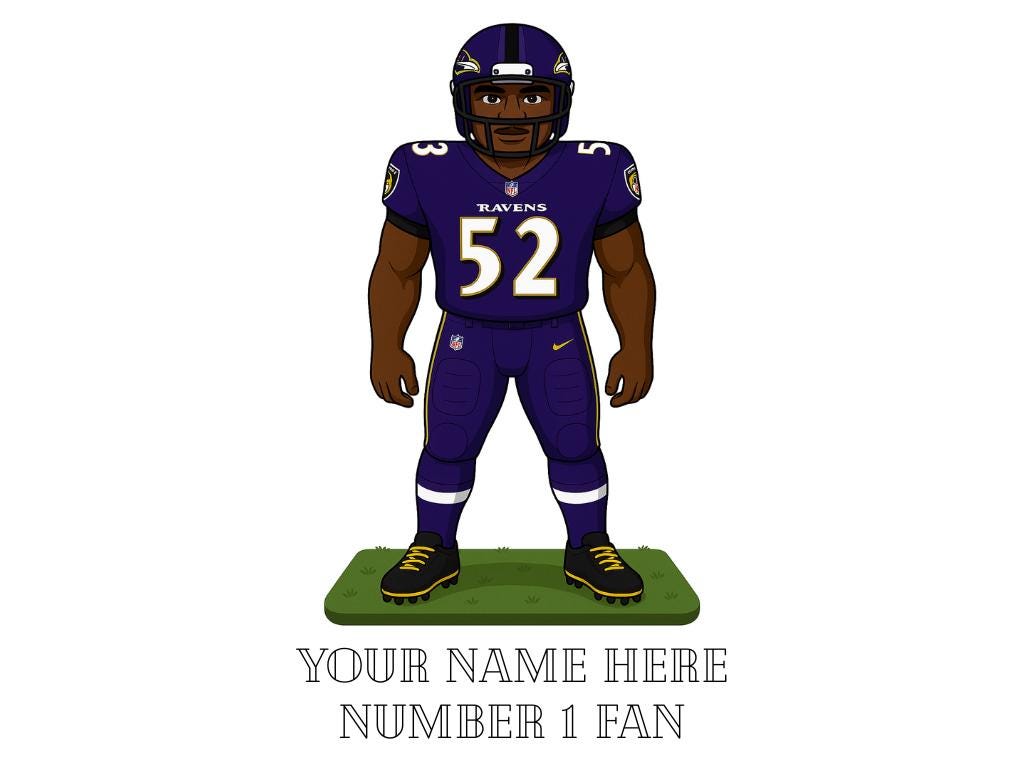 Personalised Baltimore Ravens inspired Mug: Custom Name NFL Gift