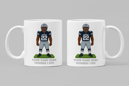 Personalised Dallas Cowboys inspired Mug: Custom Name NFL Gift