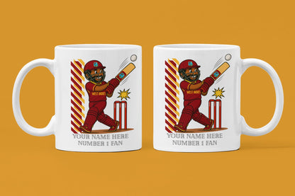Personalized West Indies Cricket Mug, T20 Fan Gift