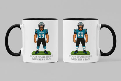 Personalised Carolina Panthers inspired Mug: Custom Name NFL Gift