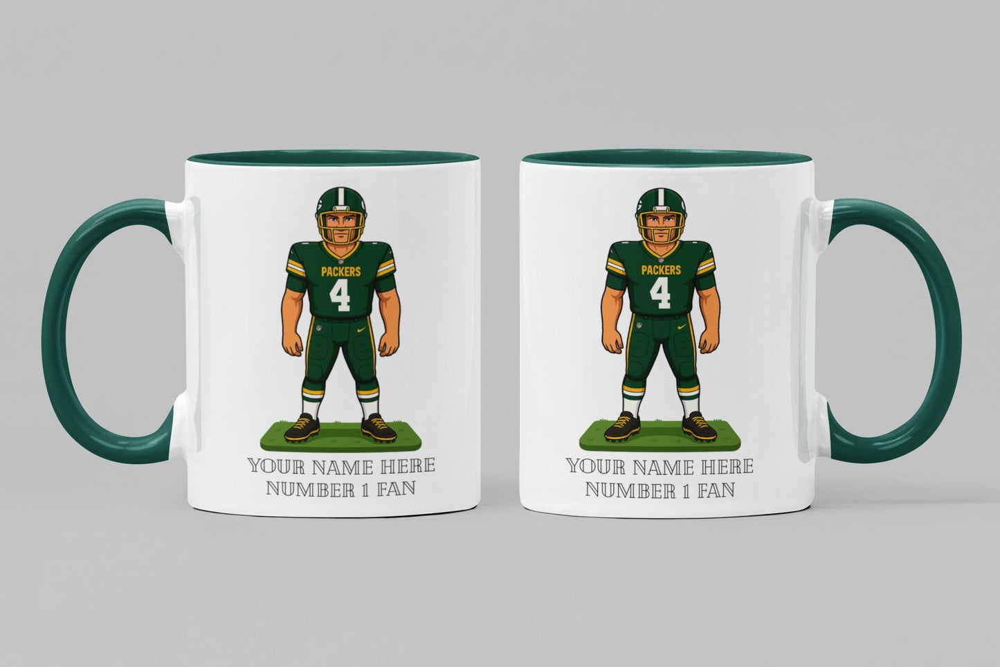 Personalized Green Bay Packers Inspired Mug: Custom Name NFL Ceramic Cup